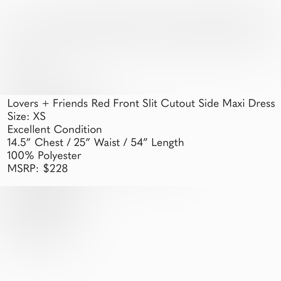 Lovers + Friends Red Front Slit Cutout Side Maxi Dress - Picture 7 of 9